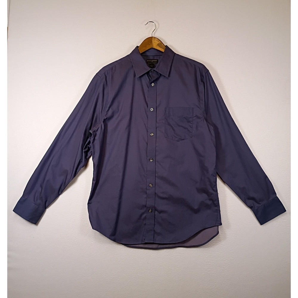 Professional Banana Republic Mens Large Purple Non Iron Classic Fit Dress Shirt‎